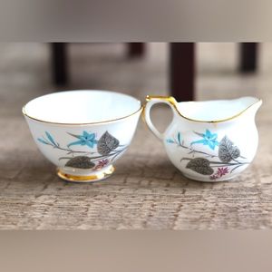 HM Sutherland Vintage Bone China mini cream and sugar set England